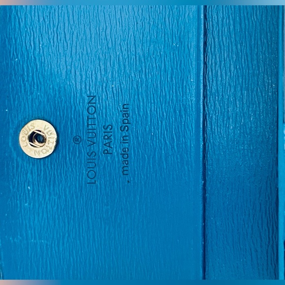 Louis Vuitton Blue Epi PorteTrifold Wallet w/ Snap Closure EUC - Picture 4 of 13